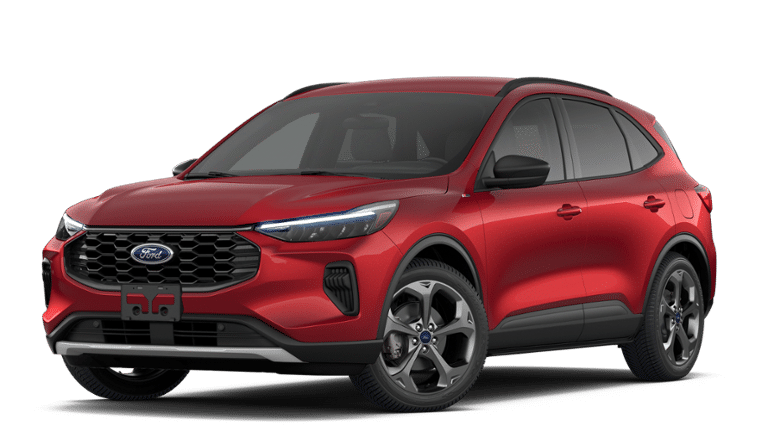 2026 Ford Escape ST-Line in Rapid Red Metallic Tinted Clearcoat — front three-quarter view
