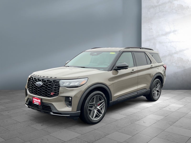 2026 Ford Explorer ST in Marsh Gray — front three-quarter view