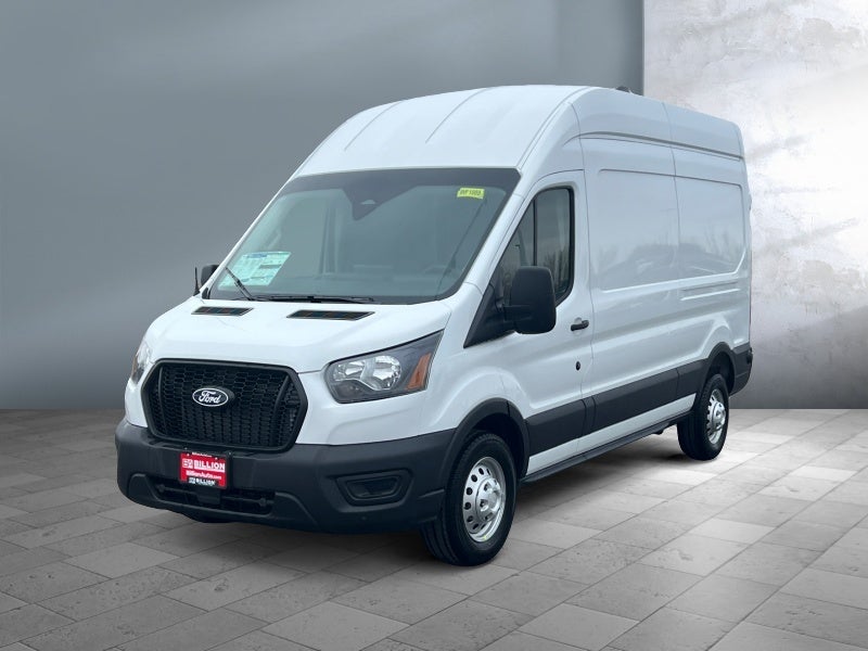 2026 Ford Transit Cargo Van T-350 HD 148" Hi Rf 9950 GVWR AWD in Oxford White — front three-quarter view