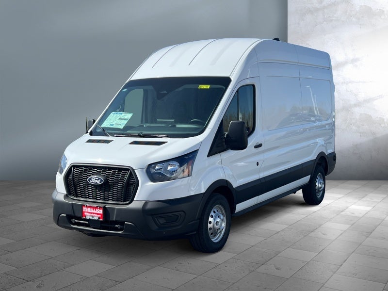 2026 Ford Transit Cargo Van T-350 HD 148" Hi Rf 9950 GVWR AWD in Oxford White — front three-quarter view