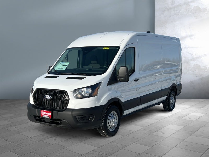 2026 Ford Transit Cargo Van T-350 HD 148" Med Rf 9950 GVWR AWD in Oxford White — front three-quarter view