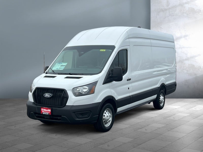 2026 Ford Transit Cargo Van T-350 HD 148" EL Hi Rf 9950 GVWR AWD in Oxford White — front three-quarter view