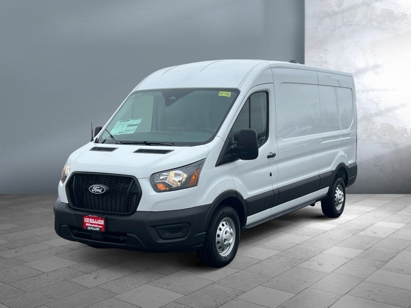 2026 Ford Transit Cargo Van T-350 148" Med Rf 9500 GVWR AWD in Oxford White — front three-quarter view