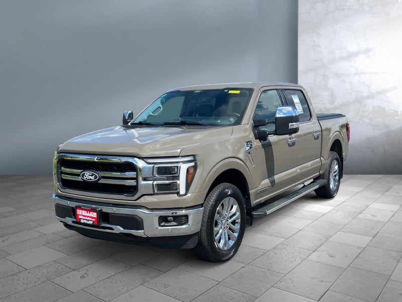 2025 Ford F-150 LARIAT in Marsh Gray — front three-quarter view
