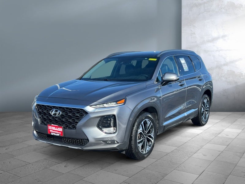 2019 Hyundai Santa Fe Limited in Machine Gray — front three-quarter view