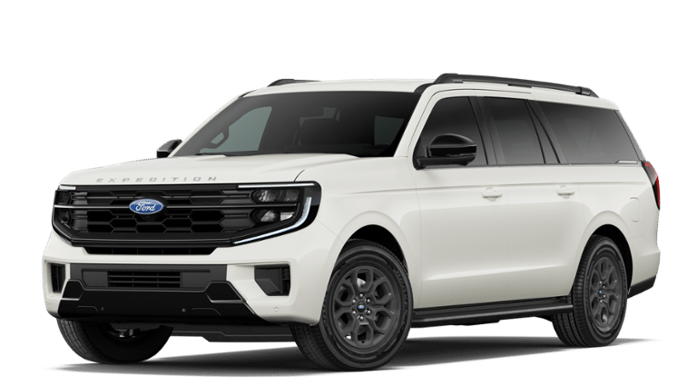 2027 Ford Expedition MAX Active in Star White Metallic Tri-Coat — front three-quarter view
