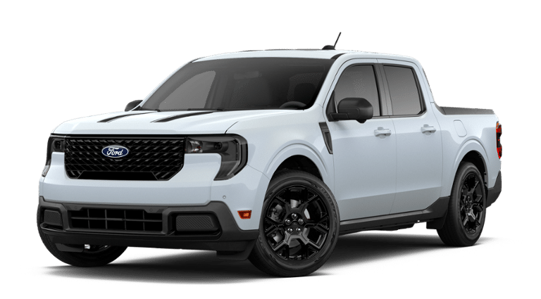 2026 Ford Maverick Lariat in Space White Metallic — front three-quarter view